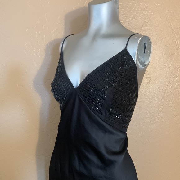 NWT Victoria Secret Black Slip Dress With Sequin Detail.  Sz XL - Picture 4 of 10